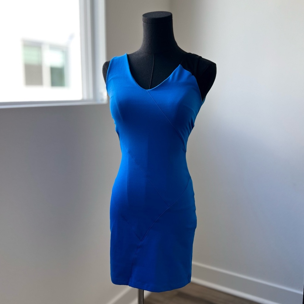Bebe Vibrant Blue Bodycon Mid-Thigh Dress in Size XS
